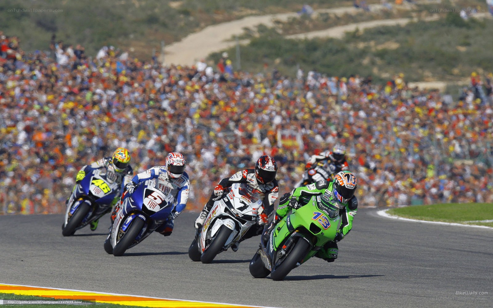 Motorcycle racers in action