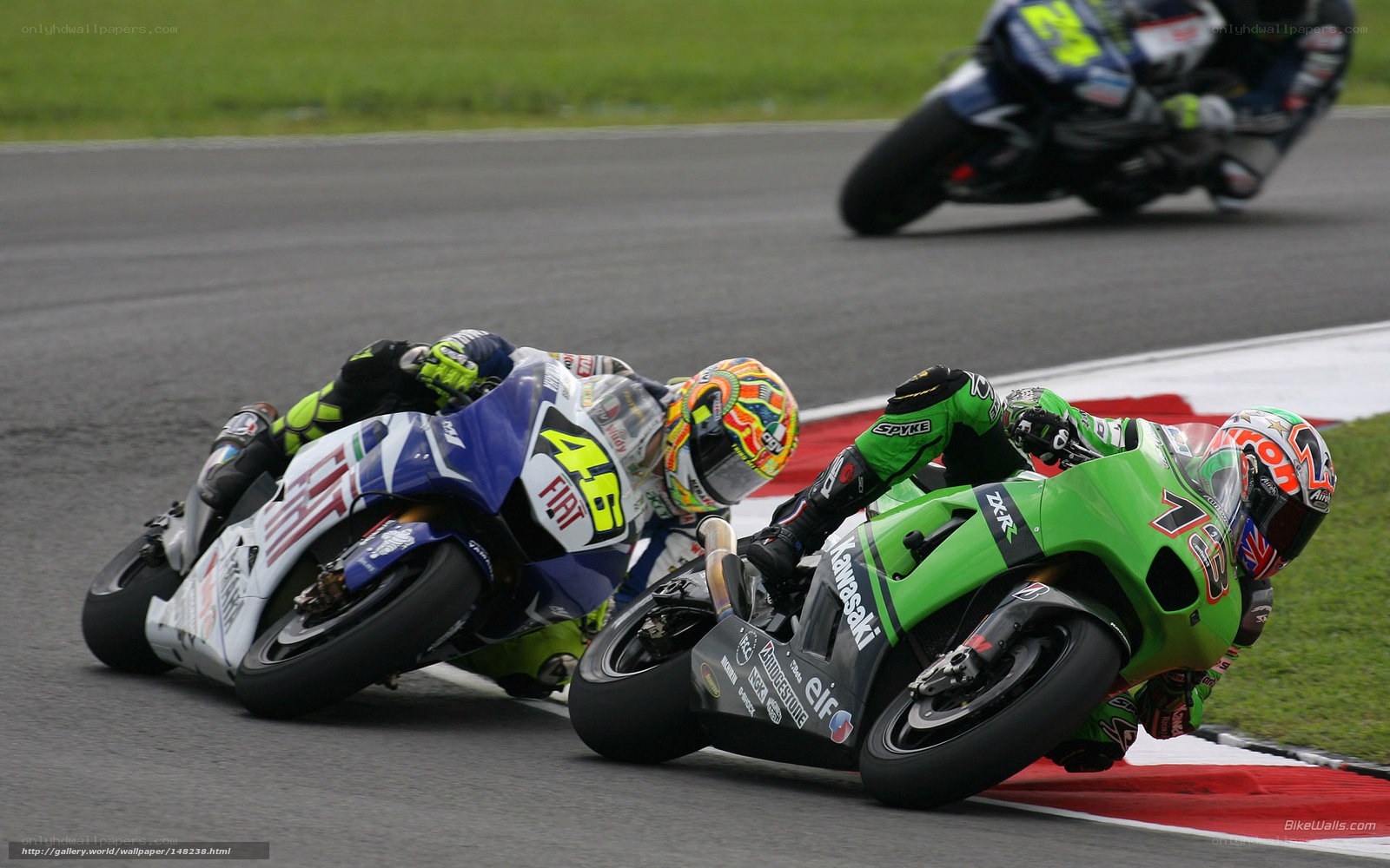 Motorcycle racers in action