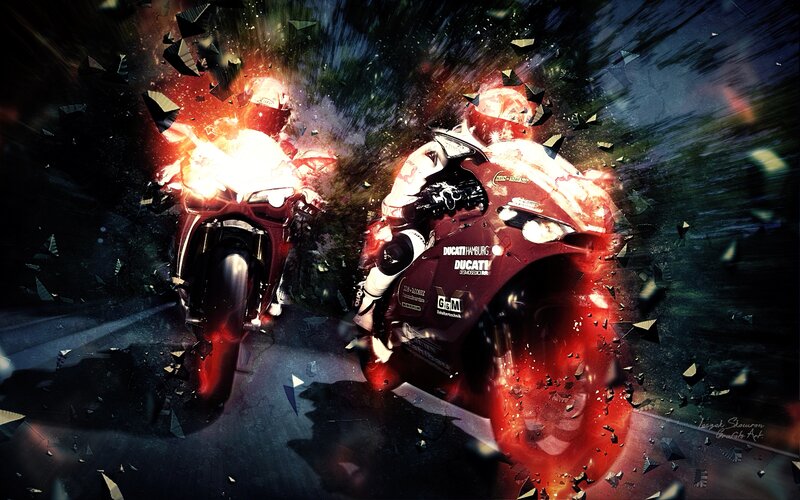 Motorcycle Racers in Motion