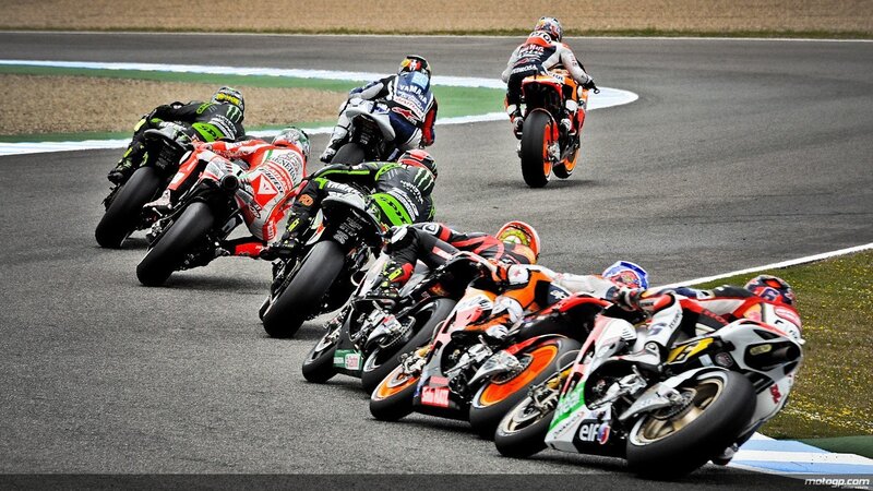 Motorcycle racers on a track
