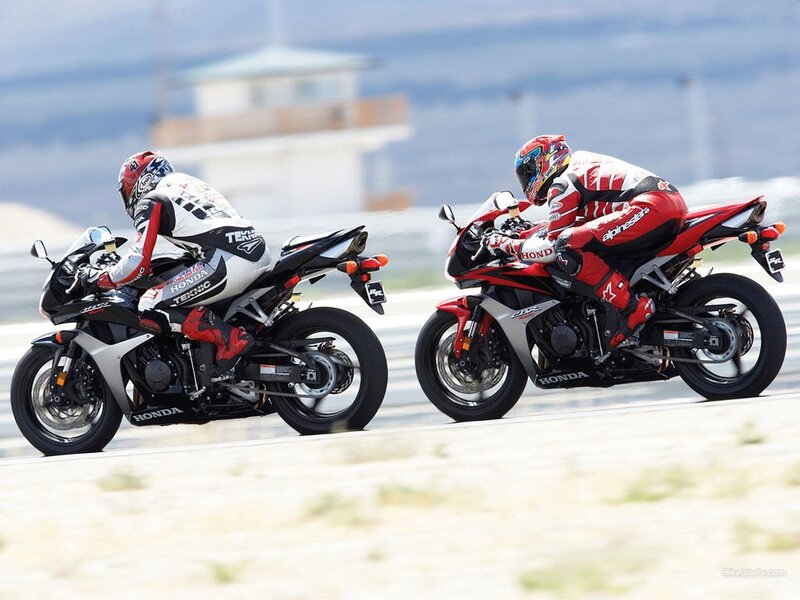 Motorcycle racers on a track