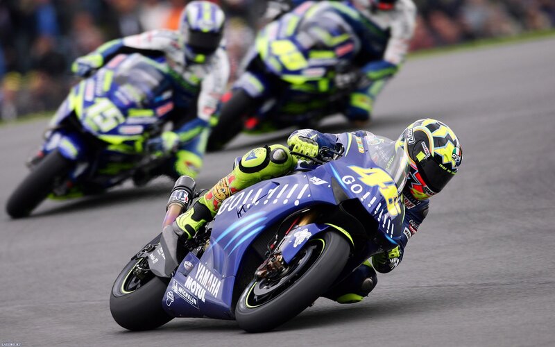 Motorcycle racers on a track