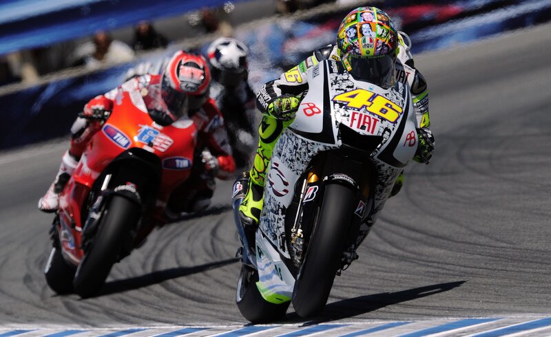 Motorcycle racers on a track