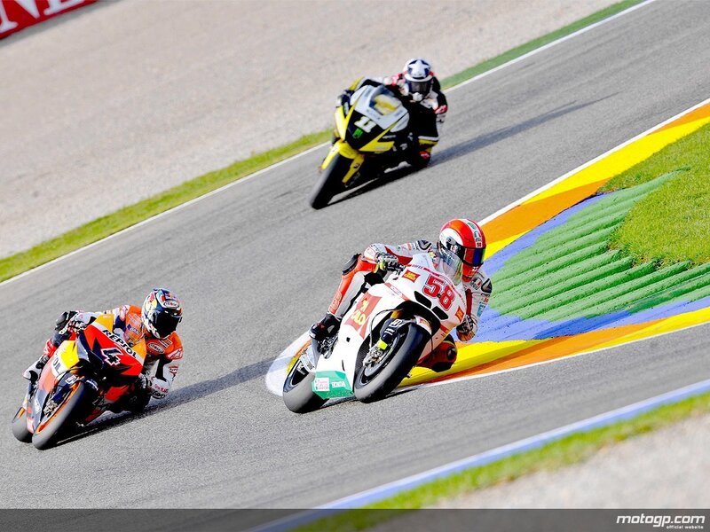 Motorcycle racers on a track