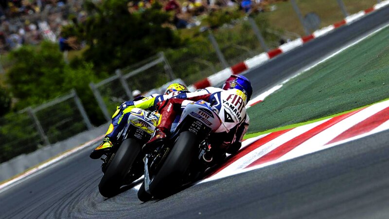 Motorcycle racers on a track