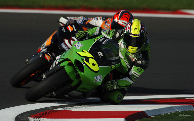 Motorcycle racers on a track
