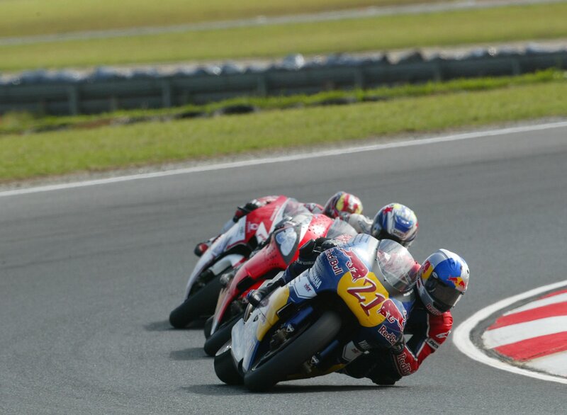 Motorcycle racers on a track