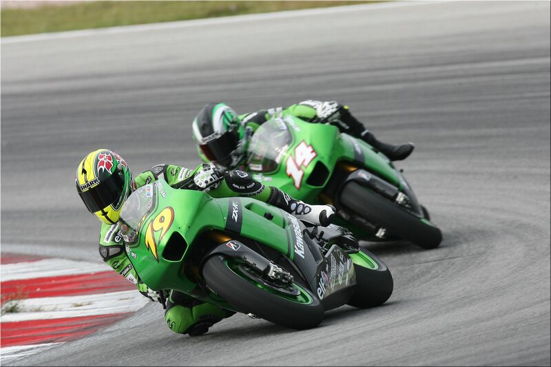 Motorcycle racers on a track