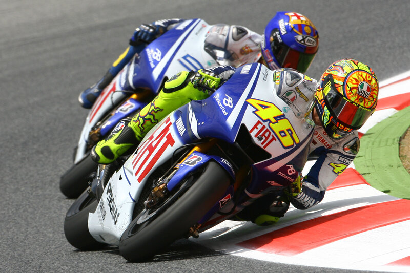 Motorcycle racers on a track