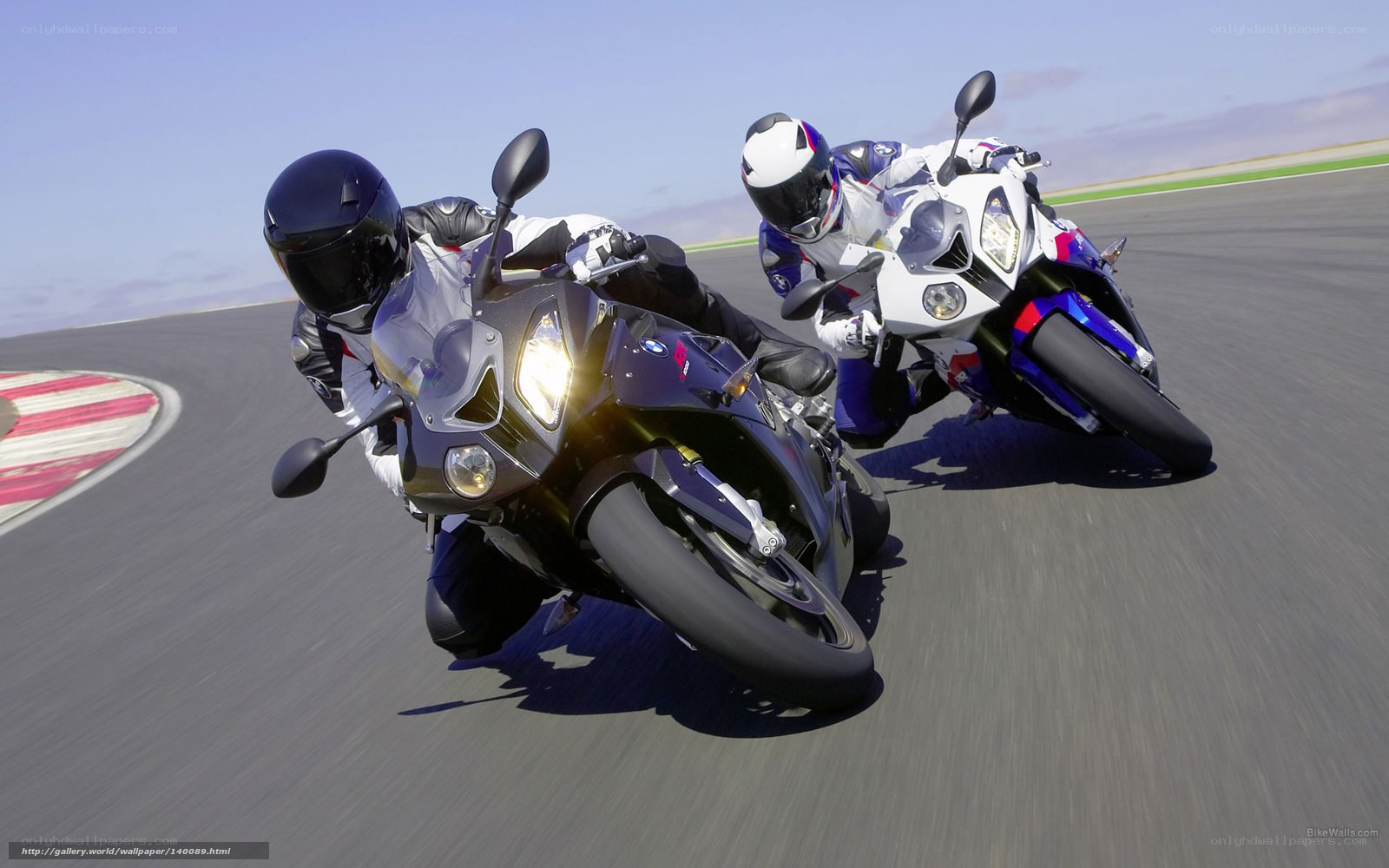 Motorcycle racers on a track