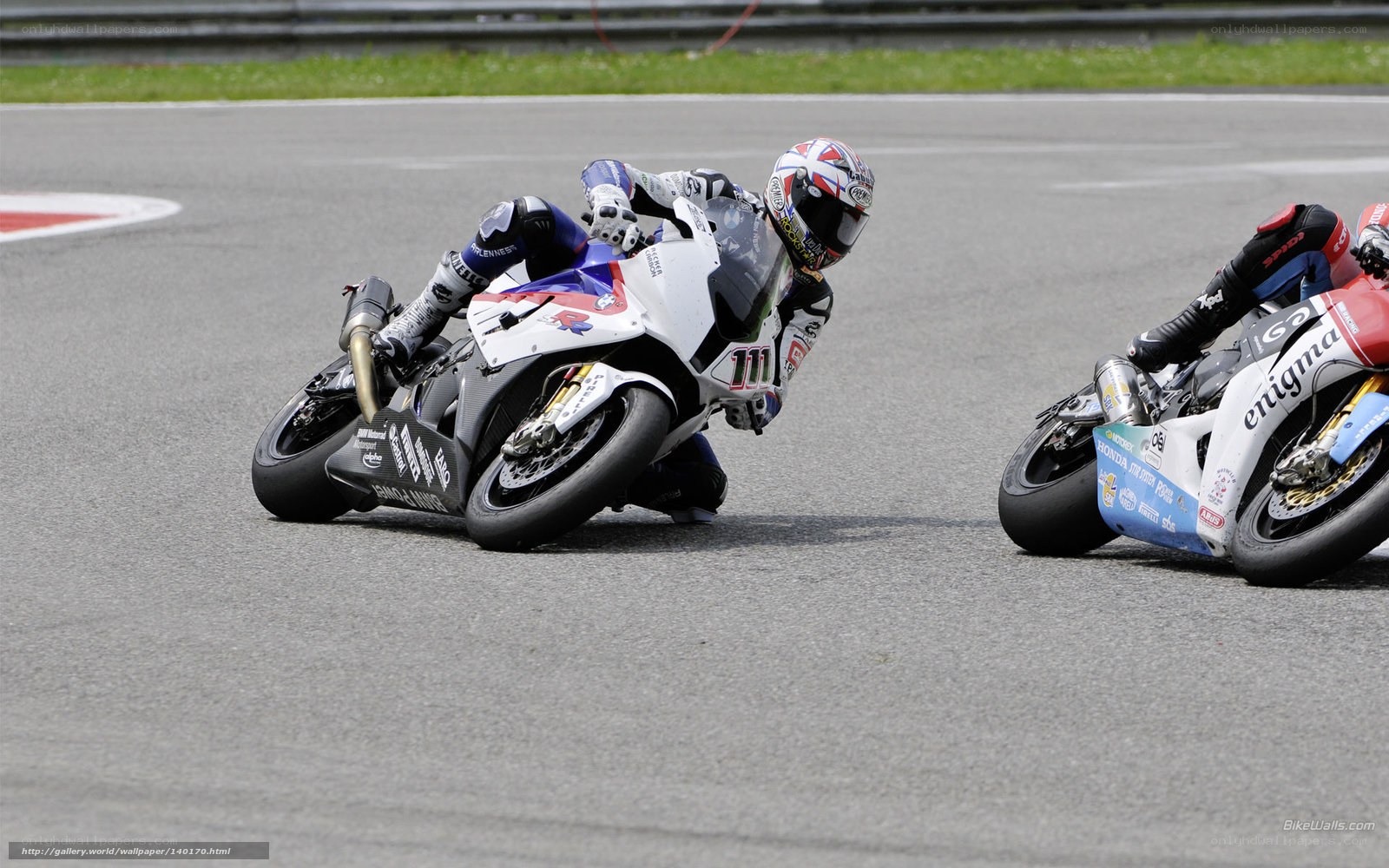 Motorcycle racers on a track