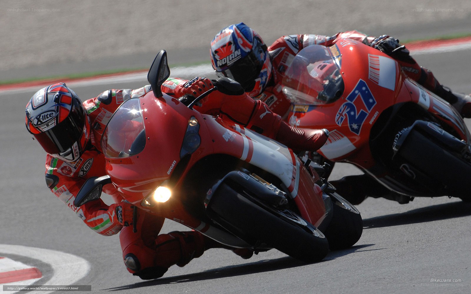 Motorcycle racers on a track