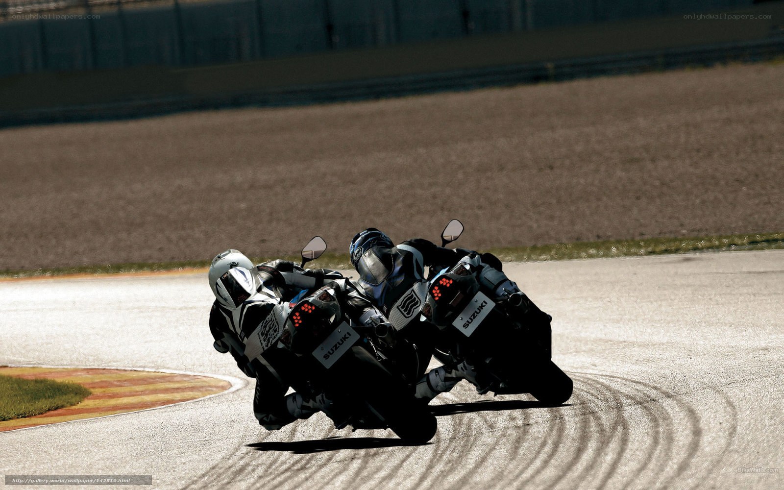 Motorcycle racers on a track