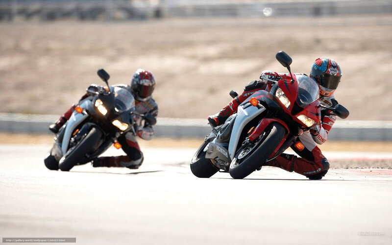 Motorcycle racers on a track