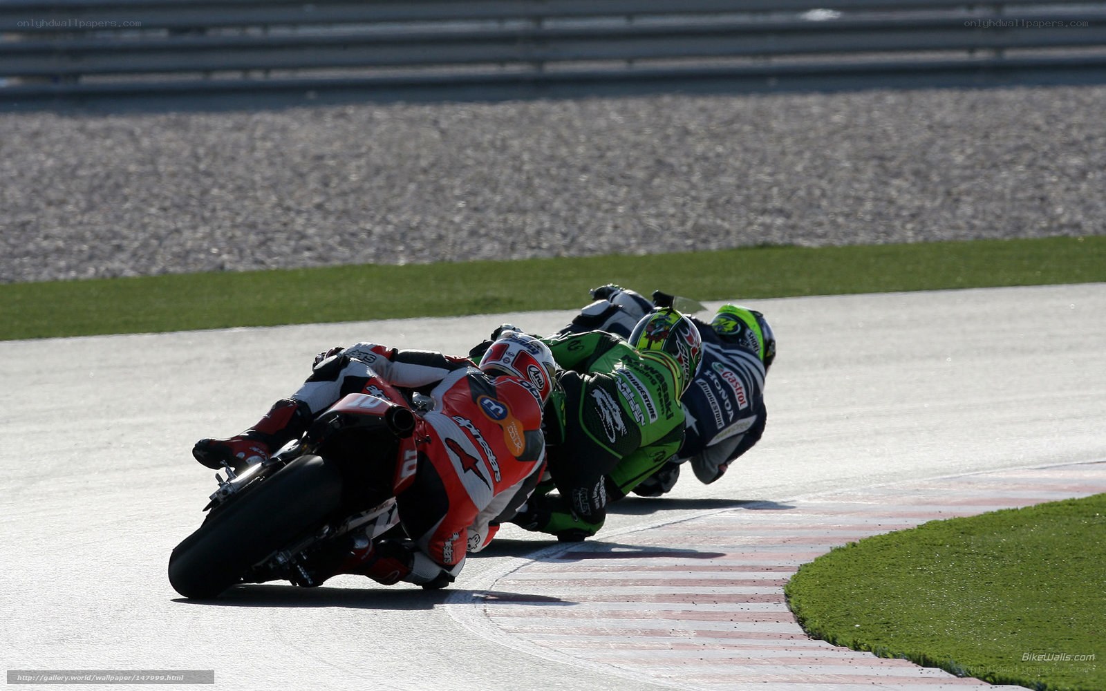 Motorcycle racers on a track