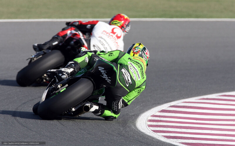 Motorcycle racers on a track