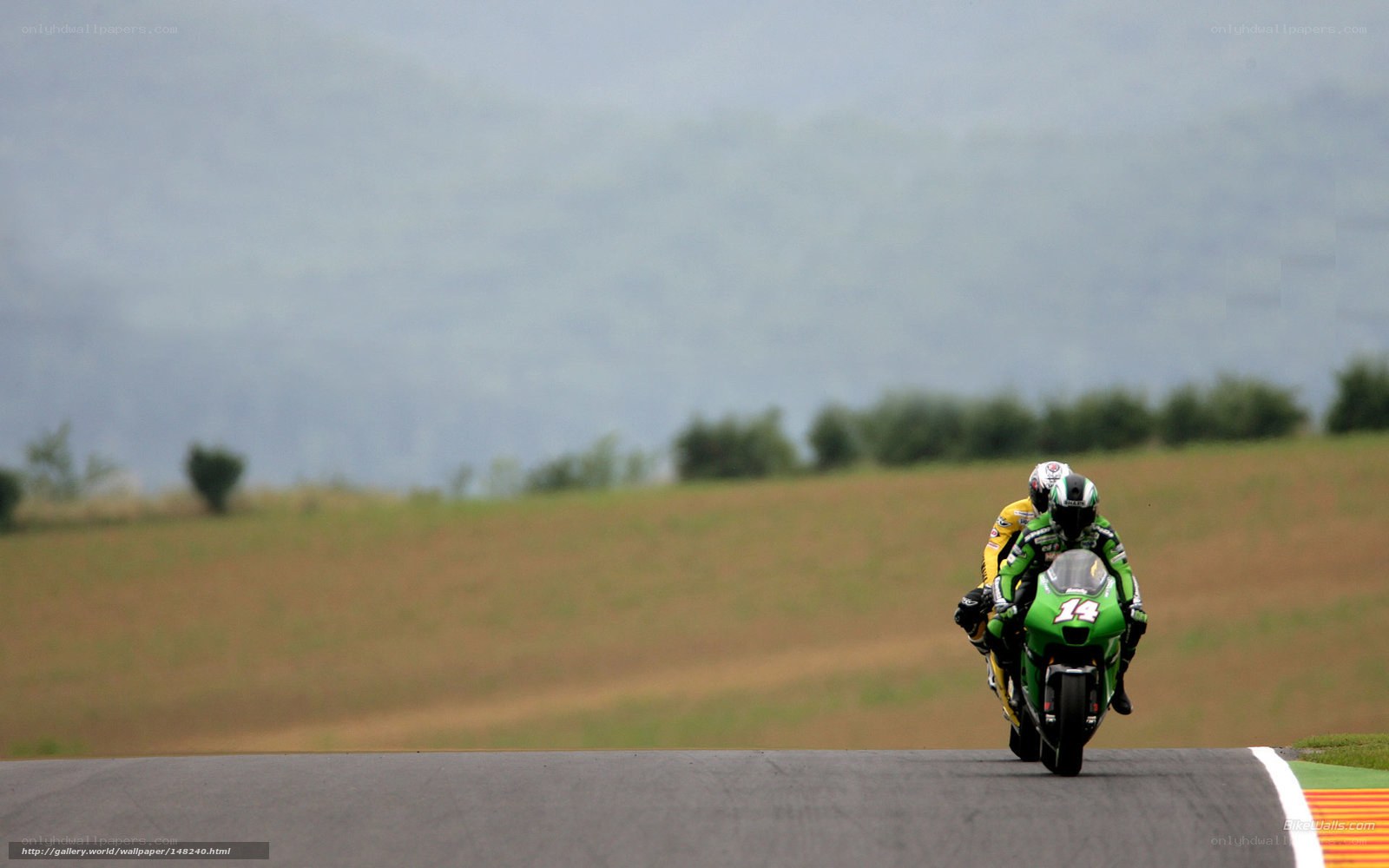 Motorcycle racers on a track