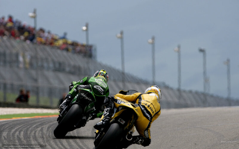 Motorcycle racers on a track