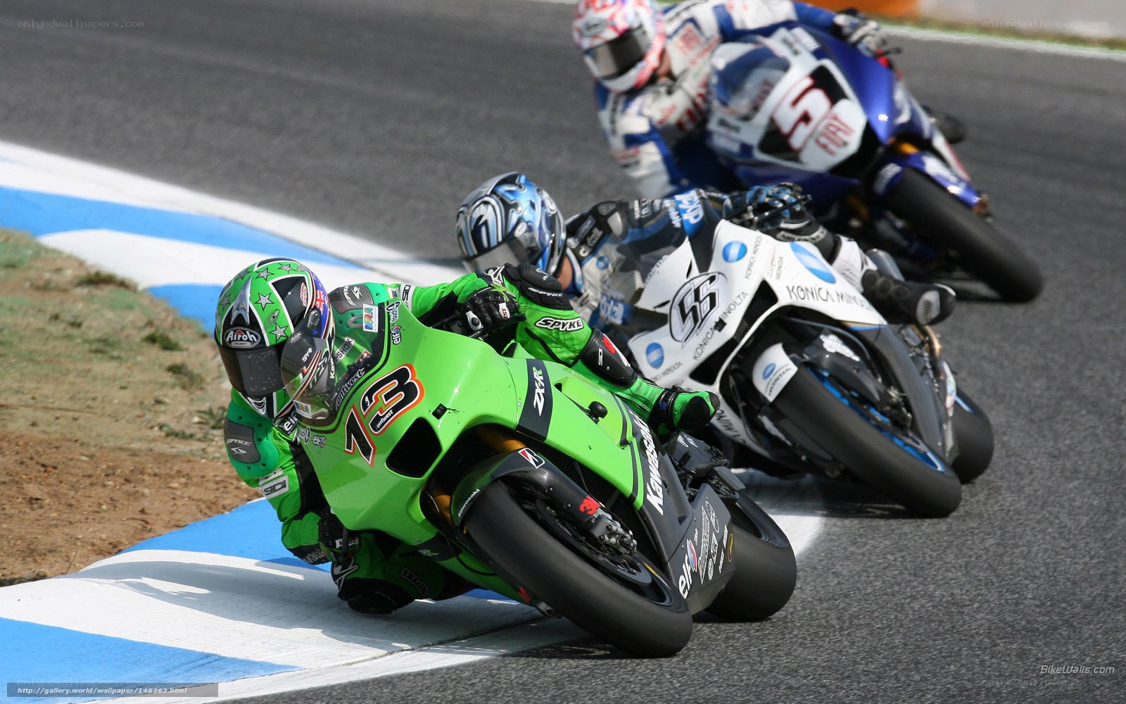 Motorcycle racers on a track