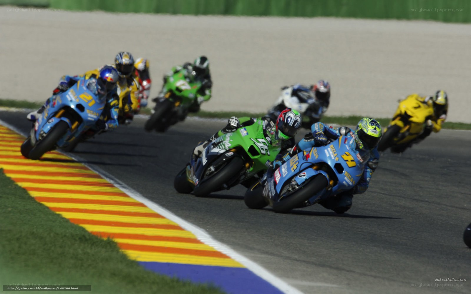 Motorcycle racers on a track