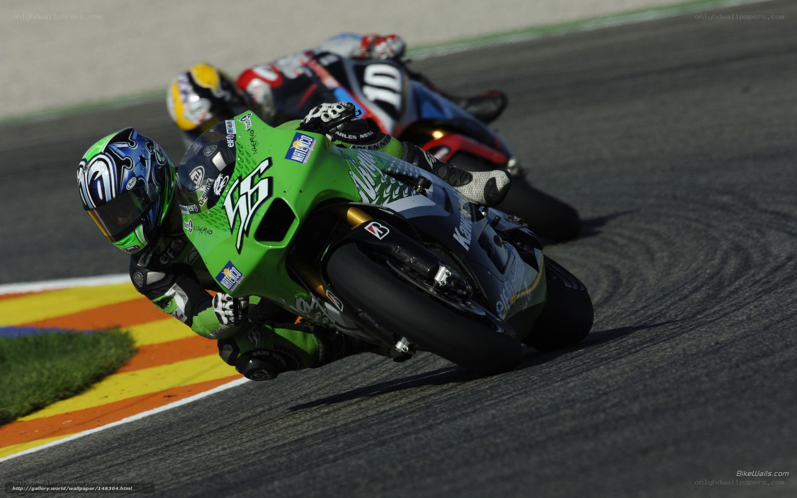 Motorcycle racers on a track