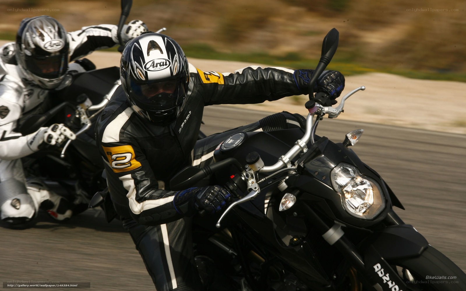 Motorcycle racers on a track