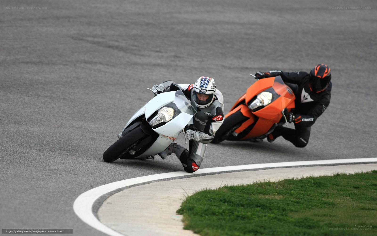 Motorcycle racers on a track