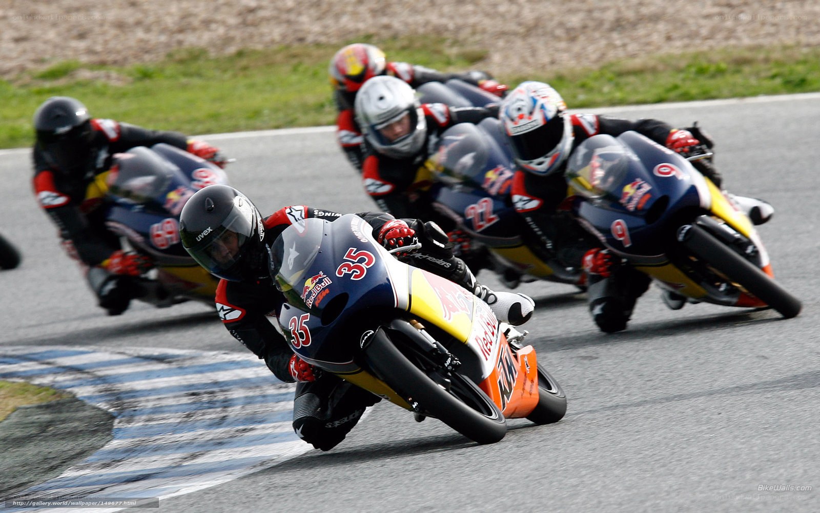 Motorcycle racers on a track