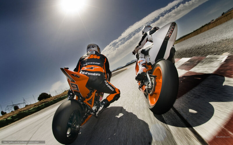 Motorcycle racers on a track