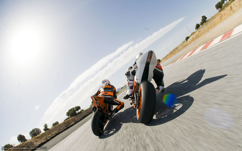Motorcycle racers on a track