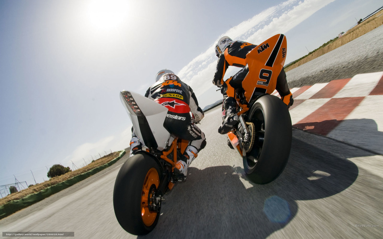Motorcycle racers on a track