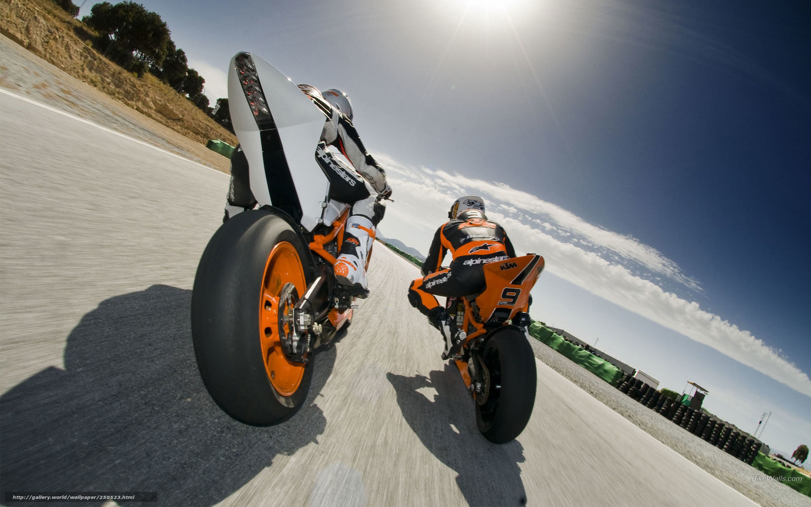 Motorcycle racers on a track