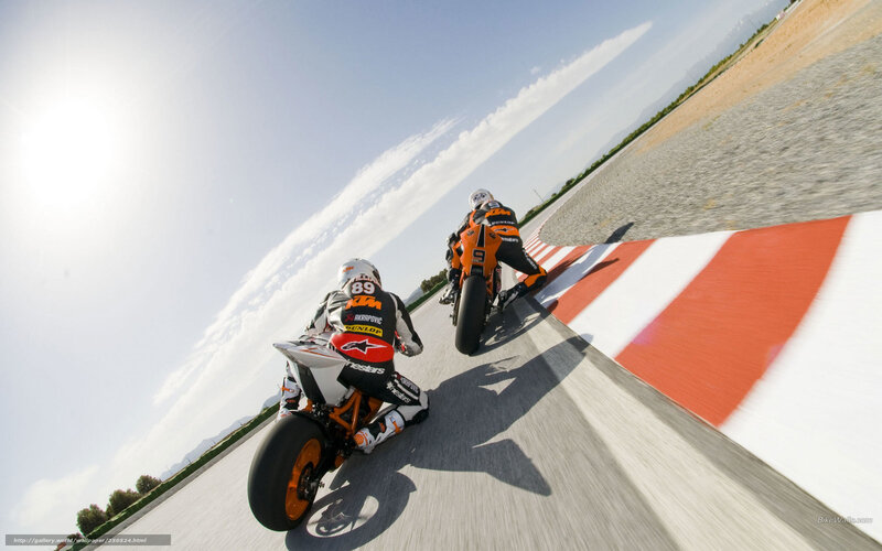Motorcycle racers on a track