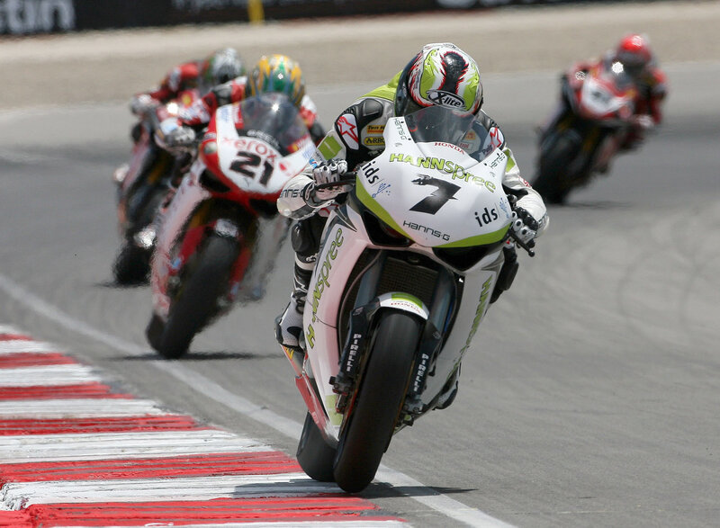 Motorcycle racers on a track