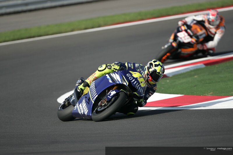 Motorcycle racers on a track