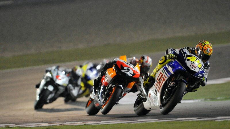 Motorcycle racers on a track
