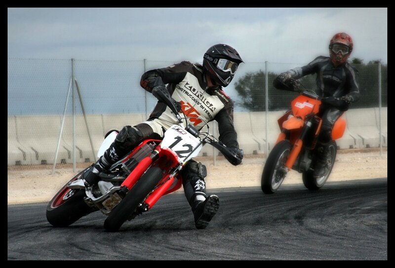 Motorcycle racers on a track