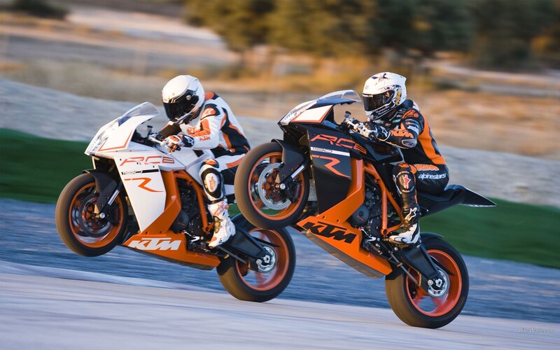 Motorcycle racers on a track