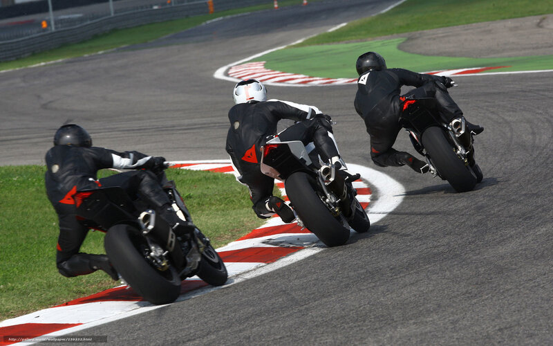 Motorcycle racers on a track