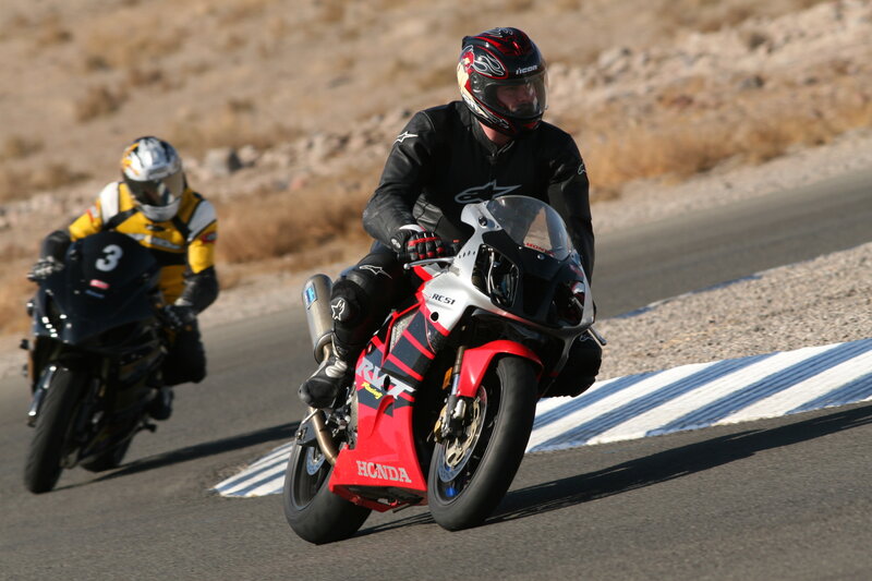 Motorcycle racers on a track
