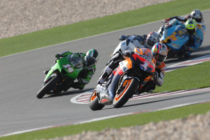 Motorcycle racers on a track
