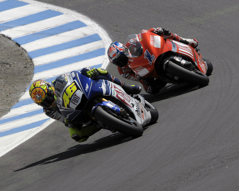 Motorcycle racers on a track