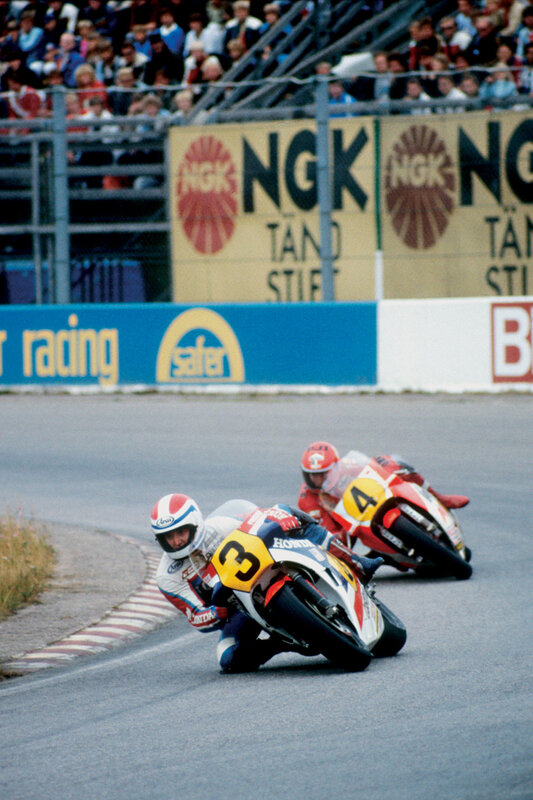 Motorcycle racers on a track