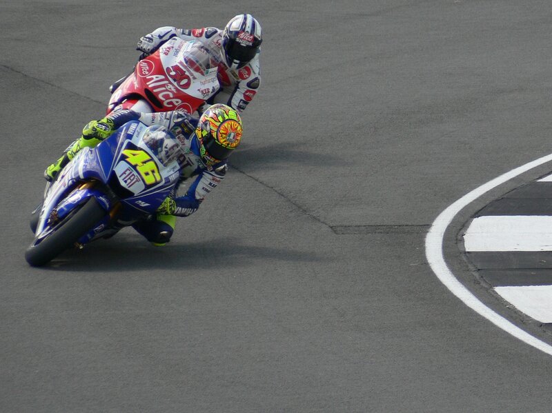 Motorcycle racers on a track