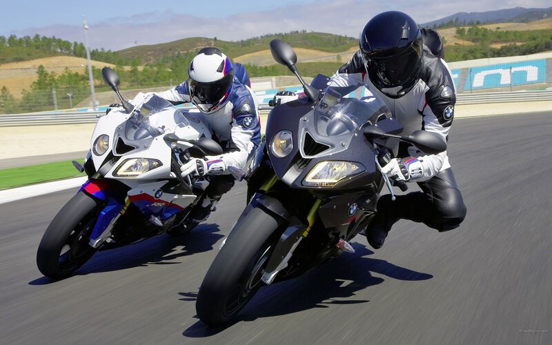Motorcycle racers on a track