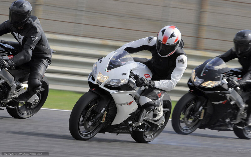 Motorcycle racers on a track