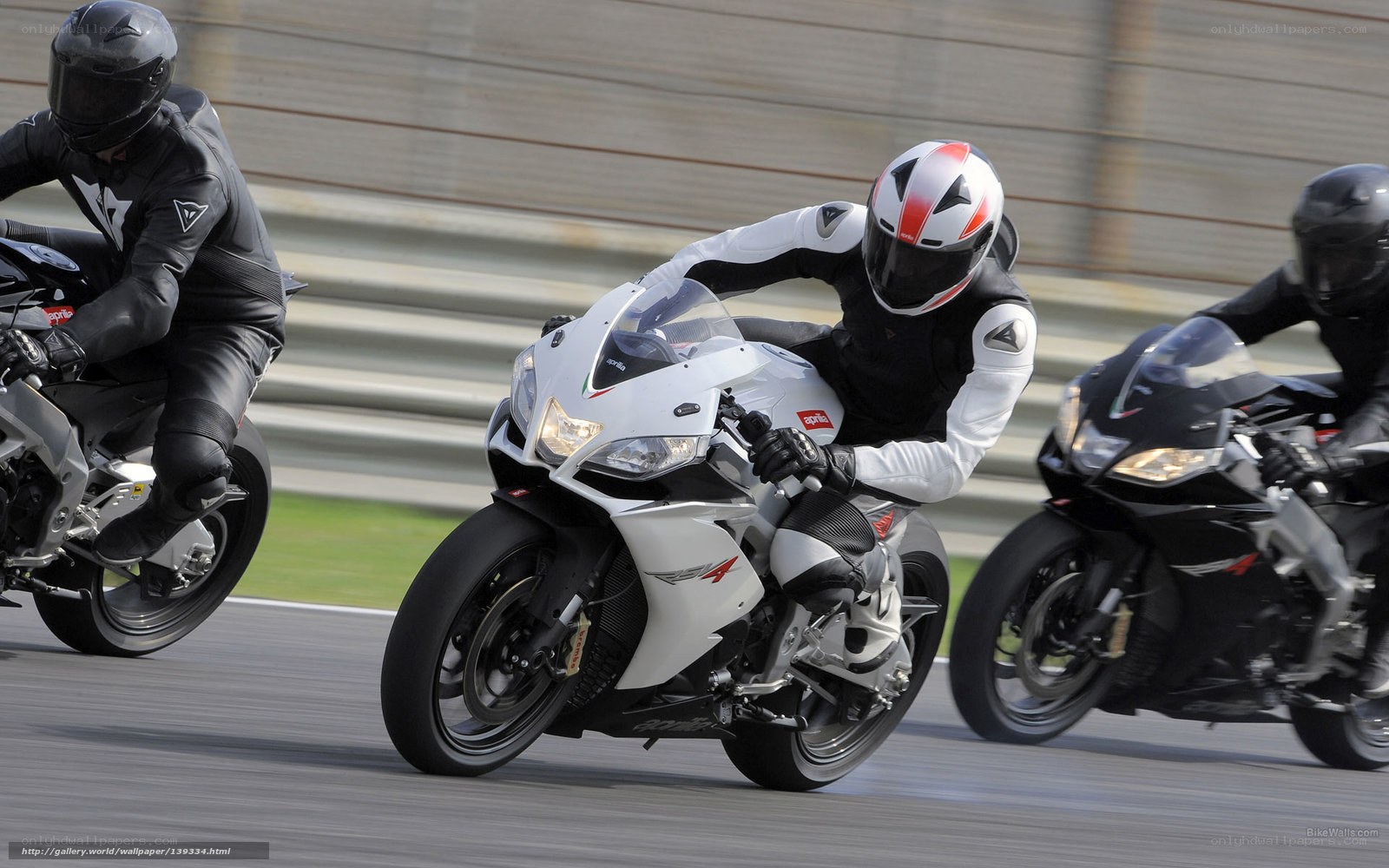 Motorcycle racers on a track