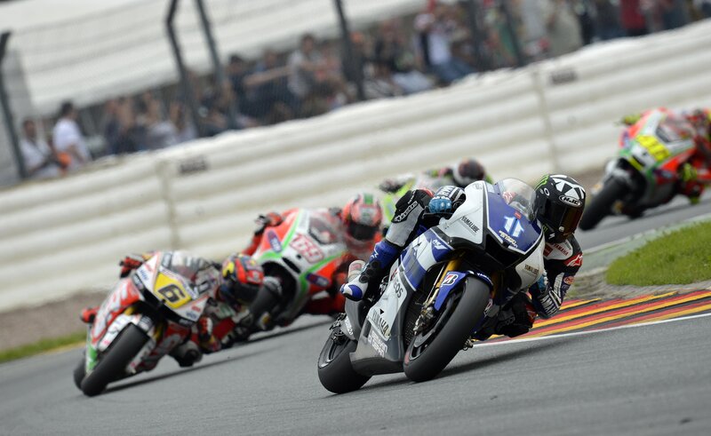 Motorcycle racers on a track