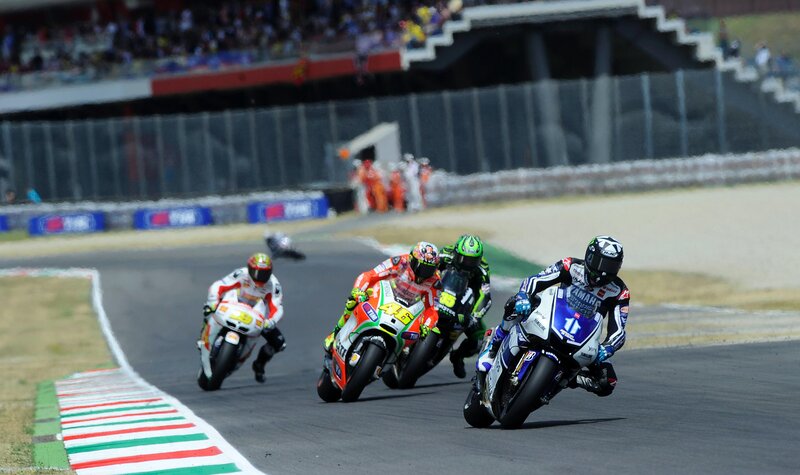Motorcycle racers on a track