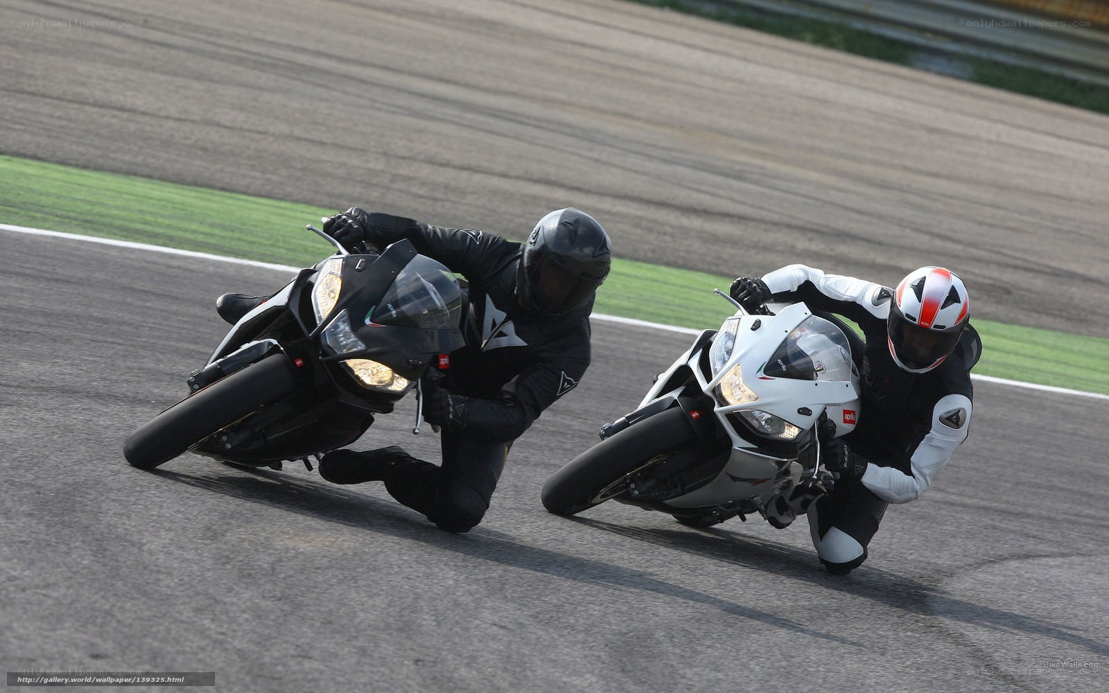Motorcycle racers on a track